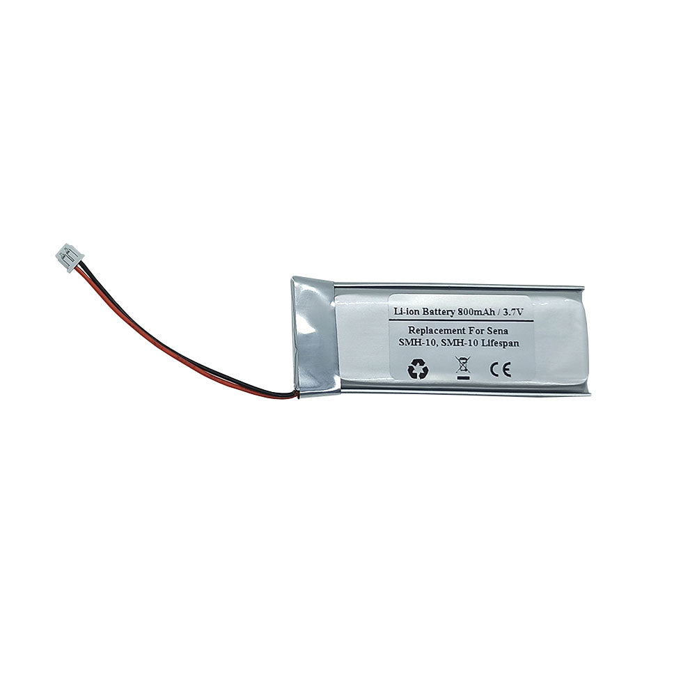 800mAh 3.7V Replacement Battery For Sena SMH-10, SMH-10 Lifespan Motorcycle Bluetooth Headset, Helmet Intercom, Battery Model 1ICP52/248P