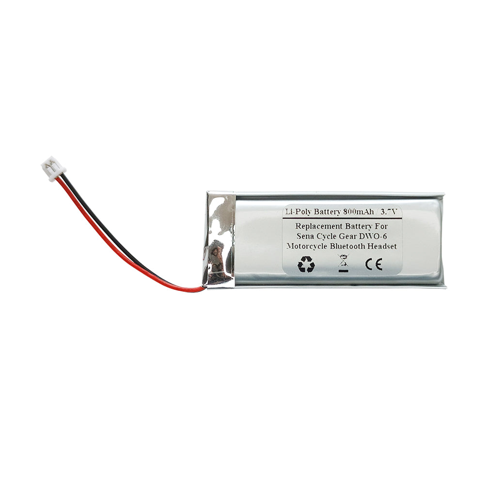 800mAh 3.7V Replacement Battery For Sena Cycle Gear DWO-6 Motorcycle Bluetooth Helmet Headset, SP72, Helmet Intercom