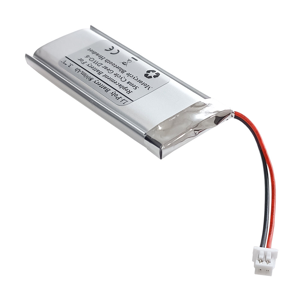 800mAh 3.7V Replacement Battery For Sena Cycle Gear DWO-6 Motorcycle Bluetooth Helmet Headset, SP72, Helmet Intercom