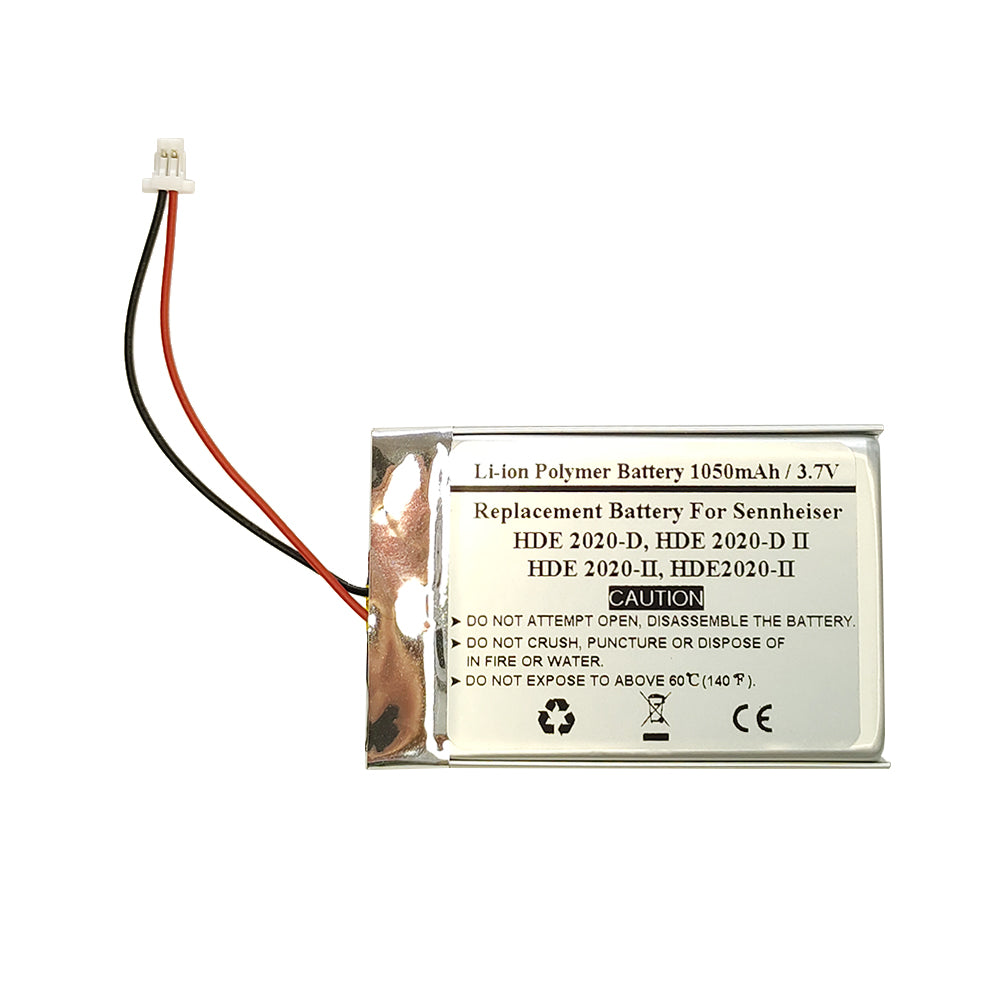1050mAh 3.7V Replacement Battery For Sennheiser HDE 2020-D, HDE 2020-D II, HDE 2020-II, HDE2020-II Transmitters & Receiver, AHB534403