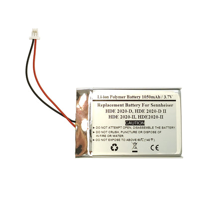 1050mAh 3.7V Replacement Battery For Sennheiser HDE 2020-D, HDE 2020-D II, HDE 2020-II, HDE2020-II Transmitters & Receiver, AHB534403