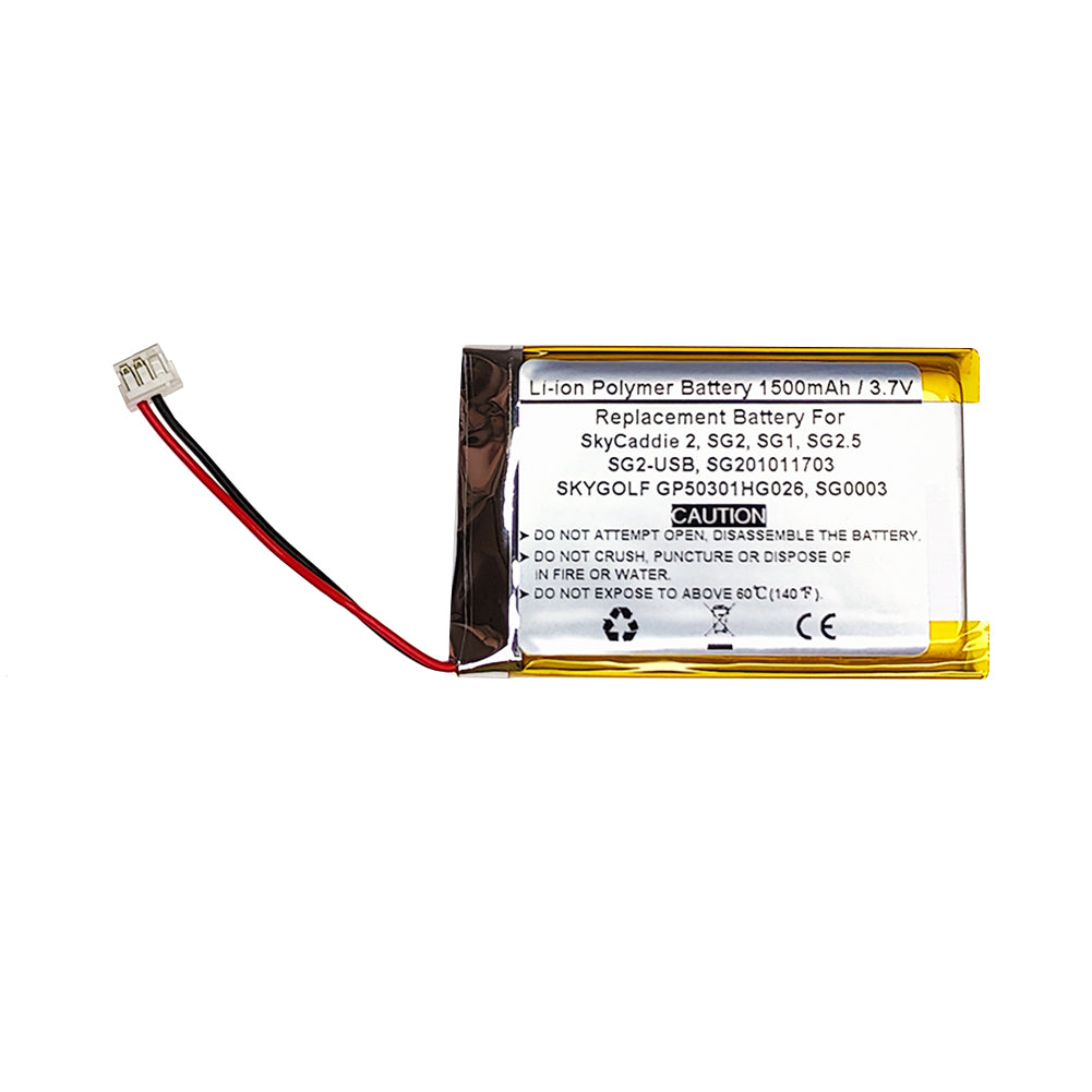 1500mAh 3.7V Replacement Battery For SkyCaddie 2, SG2, SG1, SG2.5, SG2-USB, SG201011703, SKYGOLF GP50301HG026, SG0003