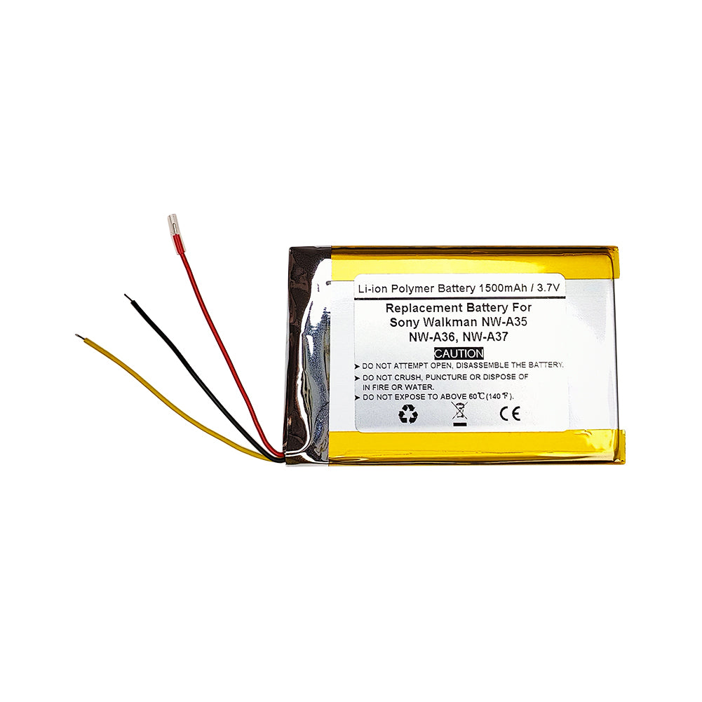 3.7V 1500mAH Replacement Battery For Sony Walkman NW-A35, NW-A36, NW-A37