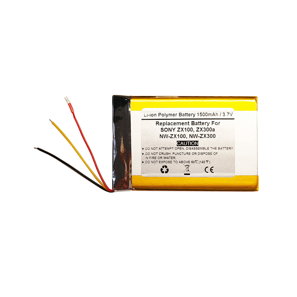 3.7V 1500mAH Replacement Battery For SONY ZX100, ZX300a, NW-ZX100, NW-ZX300 MP3 MP4 Player