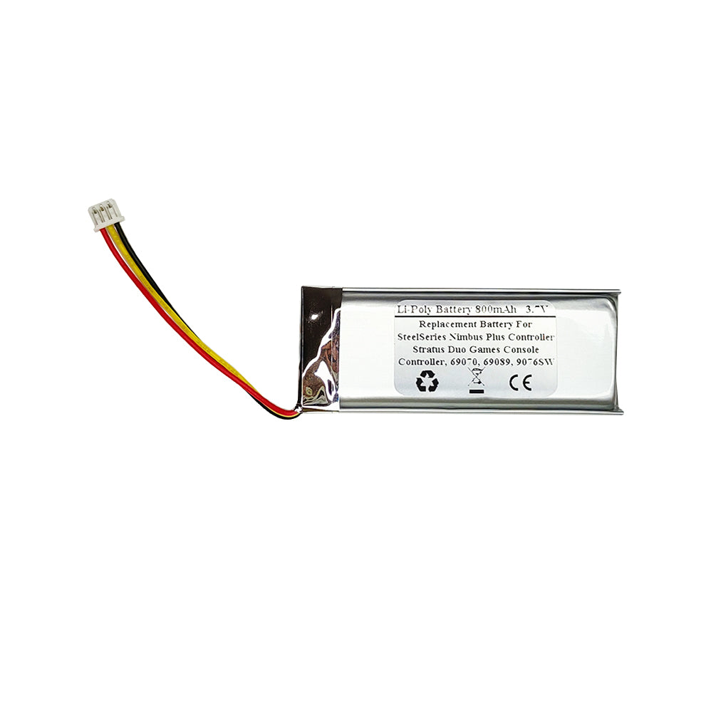 800mAh 3.7V Replacement Battery For SteelSeries Nimbus Plus Controller, Stratus Duo Games Console Controller, 69070, 69089, 9076SW, PL602258, FT712257P