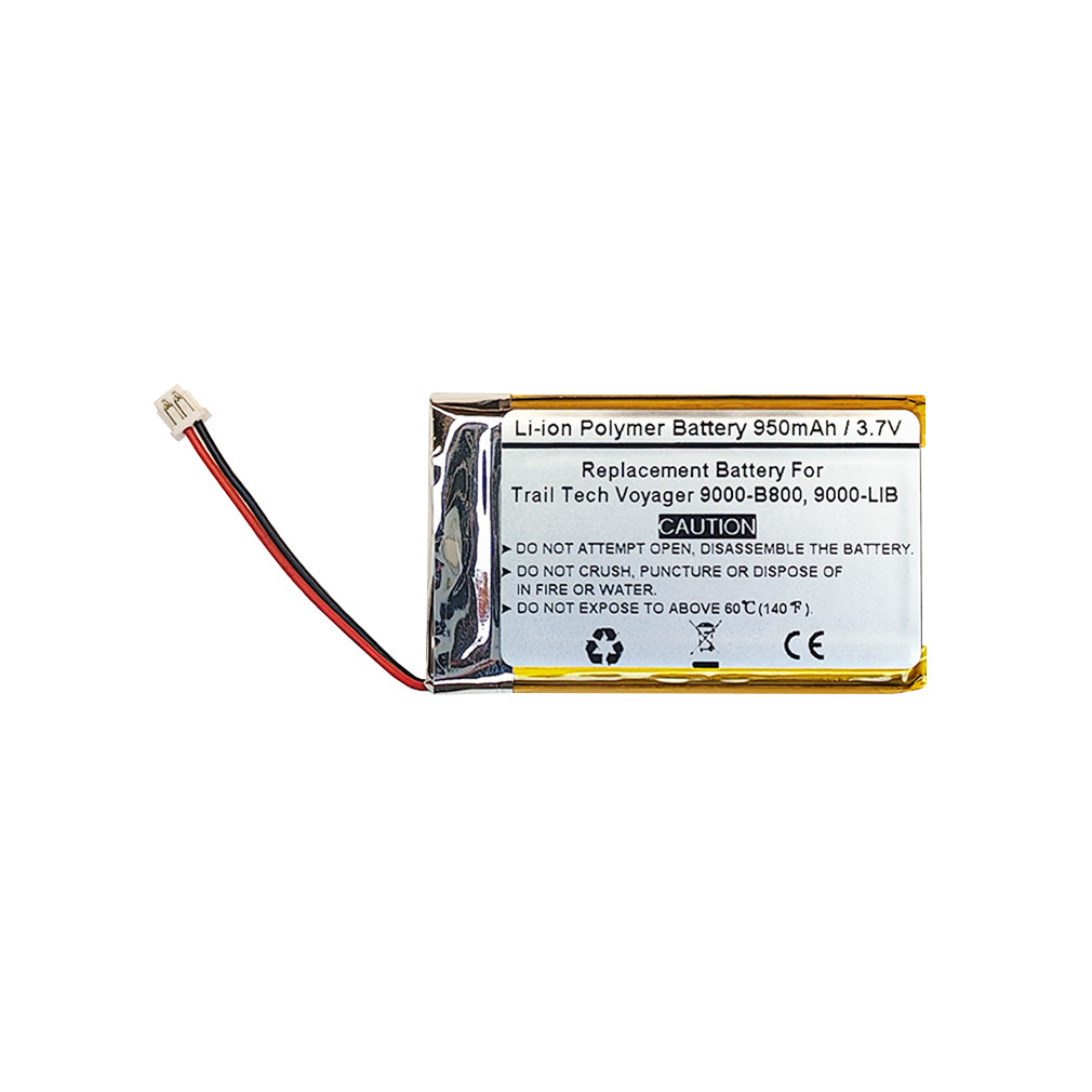 3.7V 950mAH Replacement Battery For Trail Tech Voyager 9000-B800, 9000-LIB