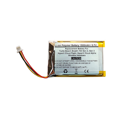 1500mAH 3.7V Replacement Battery For Turtle Beach Stealth 700 Gen 2, Gen 3, HyperX Cloud Flight, HyperX Cloud Alpha Wireless Headsets