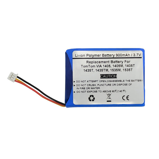 Battery For TomTom VIA 135,135M,1405,1405M,1405T,1435,1435T,1435TM,1535,1535, TomTom Live 1535, 1535M,1535TM,1535M Live,1605,1605TM,TomTom Go 1535 Live,1535M Live,6027A0114501 KL1 Z1230 4EN52