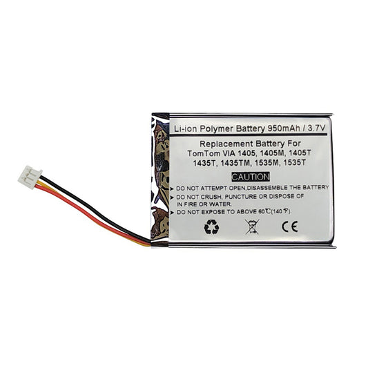 STARNOVO 950mAh 3.7V Replacement Battery for TomTom VIA 135,135M,1405,1405M,1405T,1435,1435T,1435TM,1535,1535, TomTom Live 1535, 1535M,1535TM,1535M Live,1605,1605TM,TomTom Go 1535 Live,1535M Live,6027A0114501 KL1 Z1230 4EN52