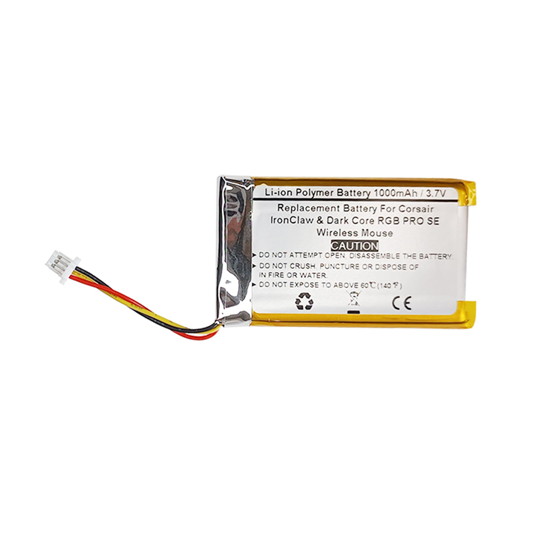 1000mAh 3.7V Replacement Battery For Corsair IronClaw & Dark Core RGB PRO SE Wireless Mouse, CP-DCRP