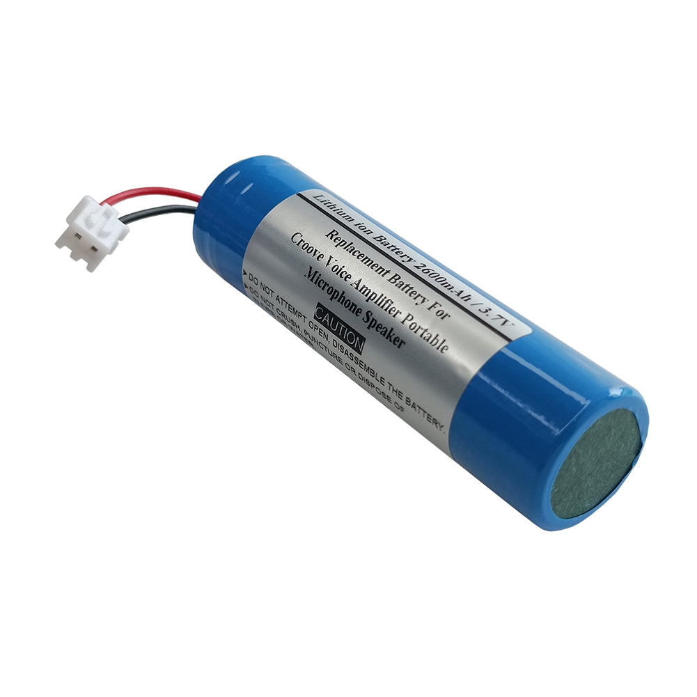 2600mAh 3.7V Replacement Battery For Croove Voice Amplifier Portable Microphone Speaker, B0143KH9KG