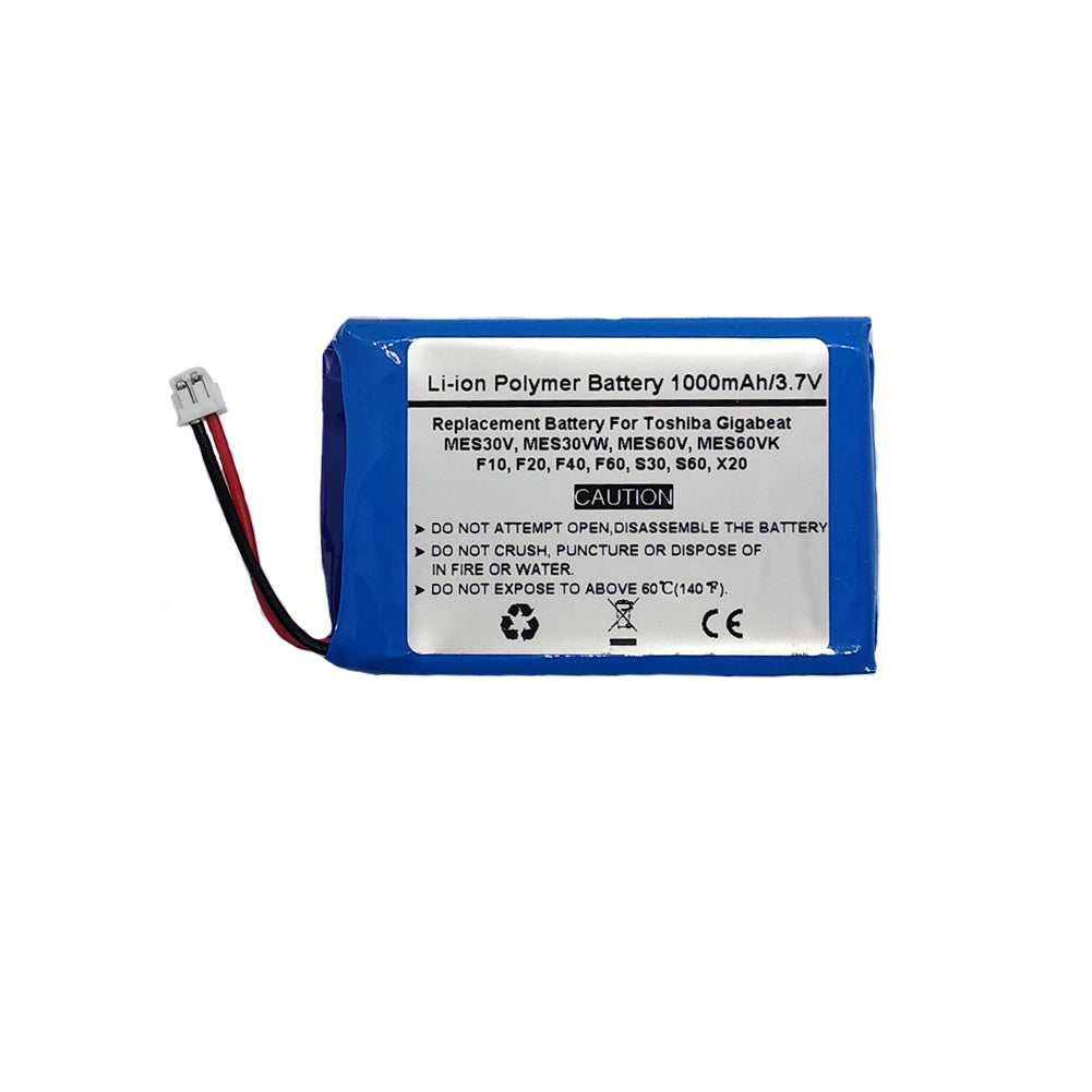 Replacement 1UPF383450-TBF Battery For Toshiba Gigabeat MES30V, Gigabeat MES30VW, Gigabeat MES60V, Gigabeat MES60VK，F10, F20, F40, F60, S30, S60, X20