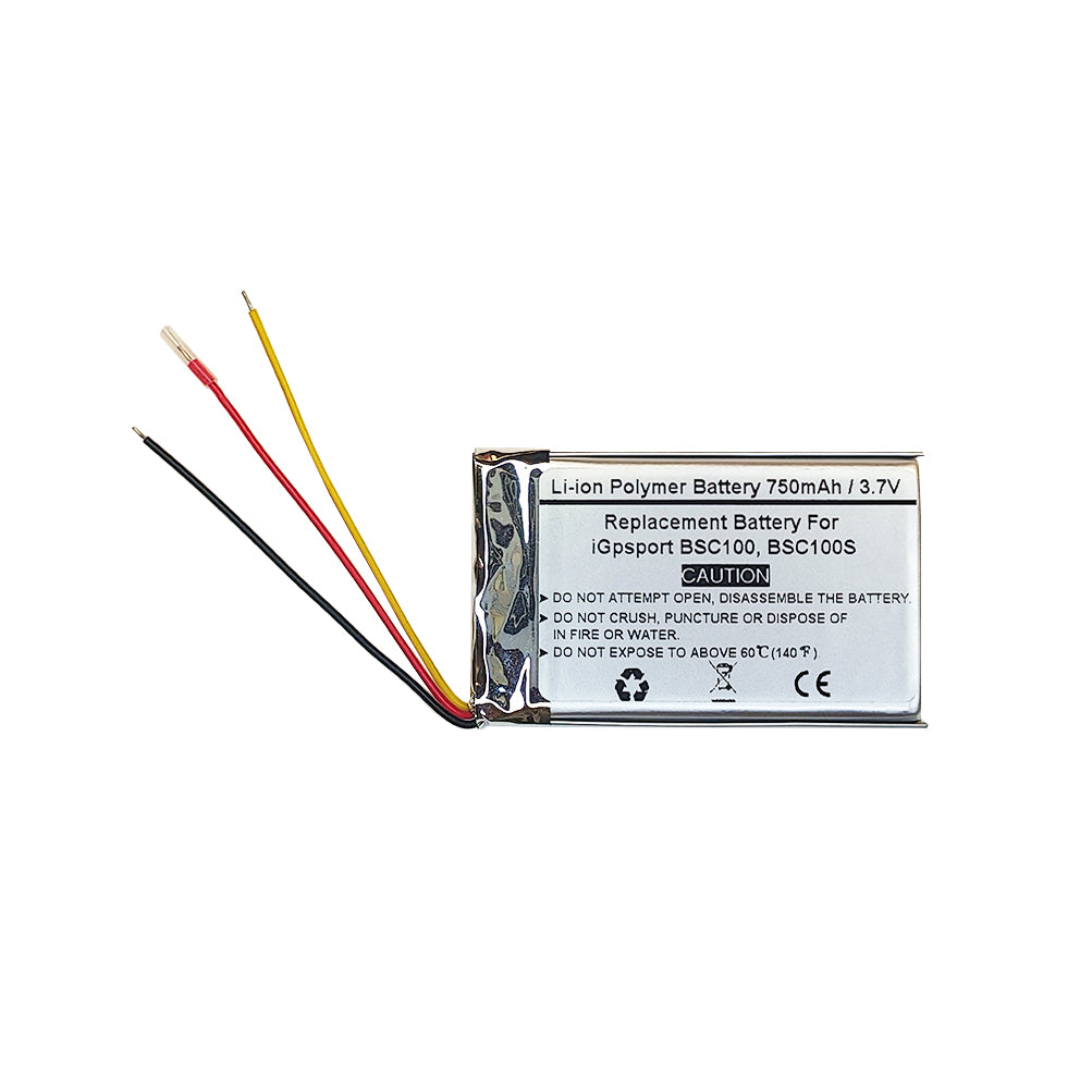 3.7V 750mAH Replacement Battery For iGpsport BSC100, BSC100S, AHB363450