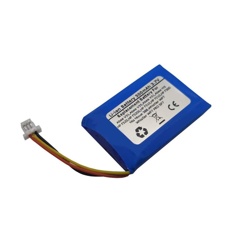 STARNOVO 500mAh 3.7V Replacement Battery for Abee V31,Abee V35,Abee V51,Abee M3,HP F520,HP F520G,HP F310,HP F210,HP F300,Mio Mivue 388,Whistler WP7,Whistler WP7 PRO SP7,Mio 582535, Mio (1ICP6/26/36) - STARNOVO